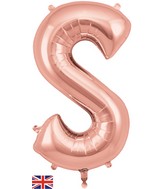 34" Letter S Rose Gold Oaktree Brand Foil Balloon