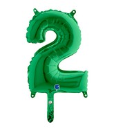 14" Airfill Only (self sealing) Number 2 Green Balloon