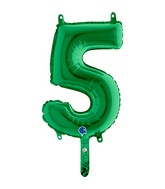 14" Airfill Only (self sealing) Number 5 Green Balloon