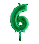 14" Airfill Only (self sealing) Number 6 Green Balloon