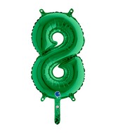 14" Airfill Only (self sealing) Number 8 Green Balloon