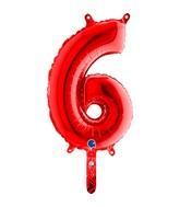 14" Airfill Only (self sealing) Number 6 Red Balloon
