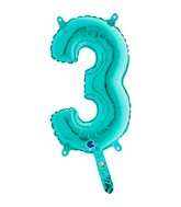 14" Airfill Only (Self Sealing) Number 3 Tiffany Balloon