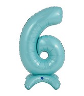 25" Number Standup 6 Pastel Blue Foil Balloon