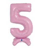 25" Number Standup 5 Pastel Pink Foil Balloon