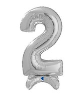 25" Number Standup 2 Silver Foil Balloon