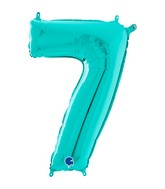 26" Midsize Foil Shape Balloon Number 7 Tiffany