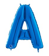 26" Midsize Letter Shape A Blue Foil Balloon