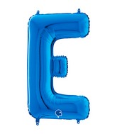 26" Midsize Letter Shape E Blue Foil Balloon