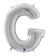 26" Midsize Letter Shape G Silver Foil Balloon