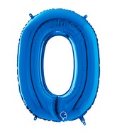 26" Midsize Letter Shape O Blue Foil Balloon