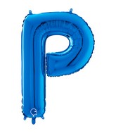 26" Midsize Letter Shape P Blue Foil Balloon