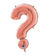 26" Symbol Question Mark Rose Gold Foil Balloon