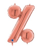 26" Symbol Percentage Rose Gold Foil Balloon