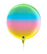 11" (15" Deflated) Globe Rainbow 4D Foil Balloon