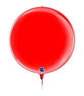 15" (22" Deflated)  Globe Red 4D Foil Balloon