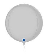 15" (22" Deflated) Globe Satin White 4D Foil Balloon