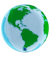 15" (22" Deflated) Globe Earth 4D Foil Balloon