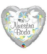 18" Nuestra Boda Heart (Spanish) Foil Balloon