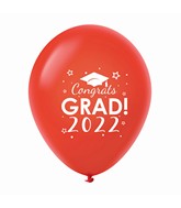 11" Congrats Grad 2022 Latex Balloons 25 Count Red