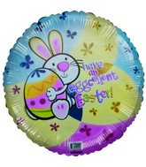 18" Have an Eggcellent Easter Rabbit & Egg Pastel Colors
