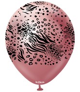 12'' Balloons Printed Mutant Safari Mirror Pink Kalisan (25 Per Bag)