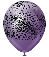 12'' Balloons Printed Mutant Safari Mirror Violet Kalisan (25 Per Bag)