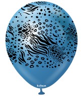 12" Balloons Printed Mutant Safari Mirror Blue Kalisan (25 Per Bag)