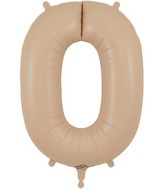 34" Number 0 Matte Nude Oaktree Foil Balloon
