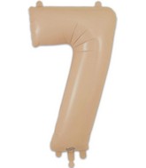 34" Number 7 Matte Nude Oaktree Foil Balloon