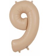 34" Number 9 Matte Nude Oaktree Foil Balloon