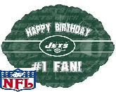 18" NFL Football Happy Birthday #1 Fan NY Jets Balloon