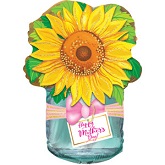 22" Happy Mother's Day Sunflower Jar Balloon
