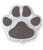 30" Dog Paw Footprint Black Foil Balloon