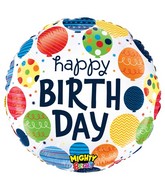 21" Mighty Bright Mighty Birthday Balloons Foil Balloon
