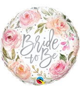 18" Round Bride to Be Watercolor Roses Foil Balloon