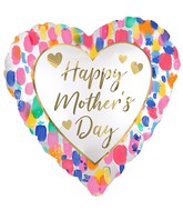 18" Satin Happy Mother's Day Colorful Watercolor Foil Balloon