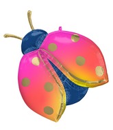33" SuperShape Colorful Ladybug Foil Balloon