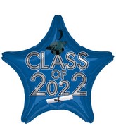 18" Class of 2022 - Blue Foil Balloon
