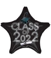 18" Graduation Class of 2022 - Black Foil Balloon