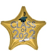 18" Class of 2022 - Gold Foil Balloon