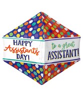 21" UltraShape Anglez Happy Assistant's Day Dots Foil Balloon