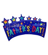 34" SuperShape Happy Father's Day Star Banner Foil Balloon