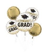 Bouquet Congrats Grad Gold Glitter Foil Balloon