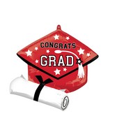 25" SuperShape School Colors Be True to Your School Grad - Red Foil Balloon