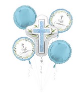 Bouquet My First Communion Blue Foil Balloon