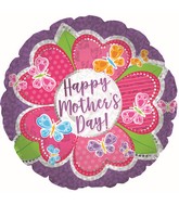 9" Airfill Only Happy Mother's Day Pink Prism Flwrs Foil Balloon