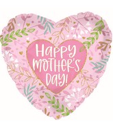 17" Happy Mother's Day Vines On Pink Foil Balloon