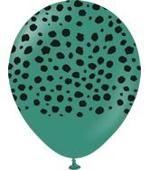 12" Safari Cheetah Printed Sage Retro Kalisan Latex Balloons (25 Per Bag)