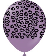 12" Safari Leopard Printed Lavender Retro Kalisan Latex Balloons (25 Per Bag)